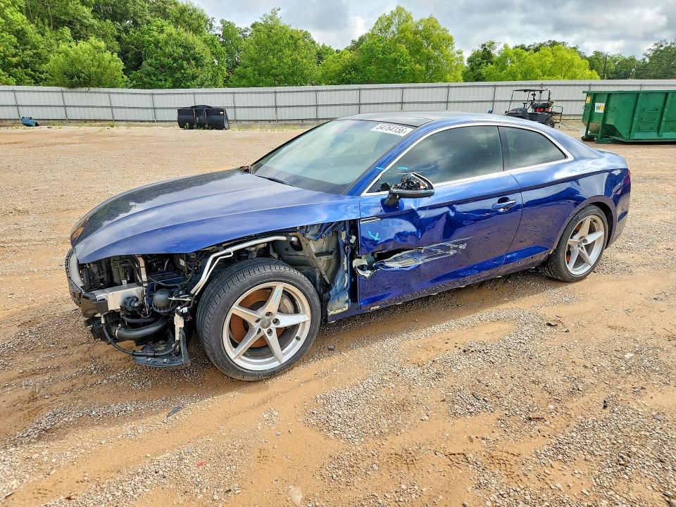 2018 Audi A5 VIN WAUTNAF56JA039398 COPART salvage auction — FRONT END, Al - Cert Of Title-Salvage Title, sold $250 on 2026-07-21 (photo 1)