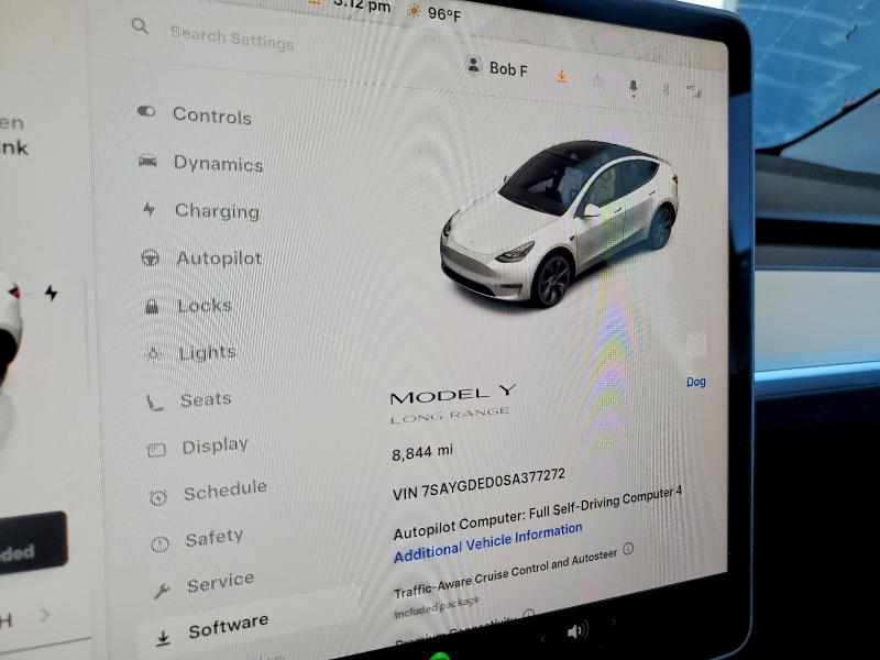 2025 Tesla Model y VIN 7SAYGDED0SA377272 COPART salvage auction — FRONT END, AZ - CERT OF TITLE - SALVAGE, sold $7,800 on 2026-07-28 (photo 9)