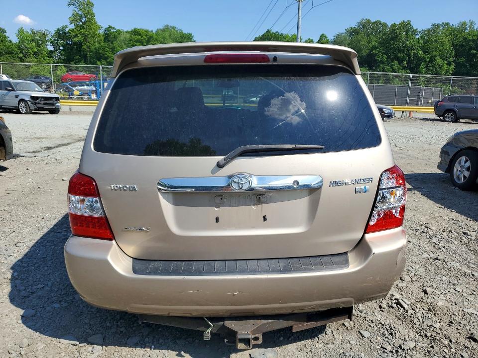 2006 Toyota Highlander hybrid VIN JTEEW21AX60010417 COPART salvage auction — SIDE, Va - Cert Of Title - Salvage, sold $975 on 2026-07-07 (photo 6)