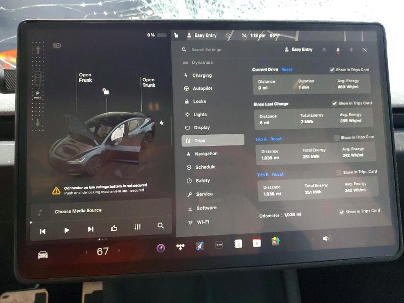 2024 Tesla VIN 5YJ3E1EA6RF863860 COPART salvage auction — FRONT END, Ny - Mv-907A Salvage Certificate, sold $14,400 on 2026-07-20 (photo 9)