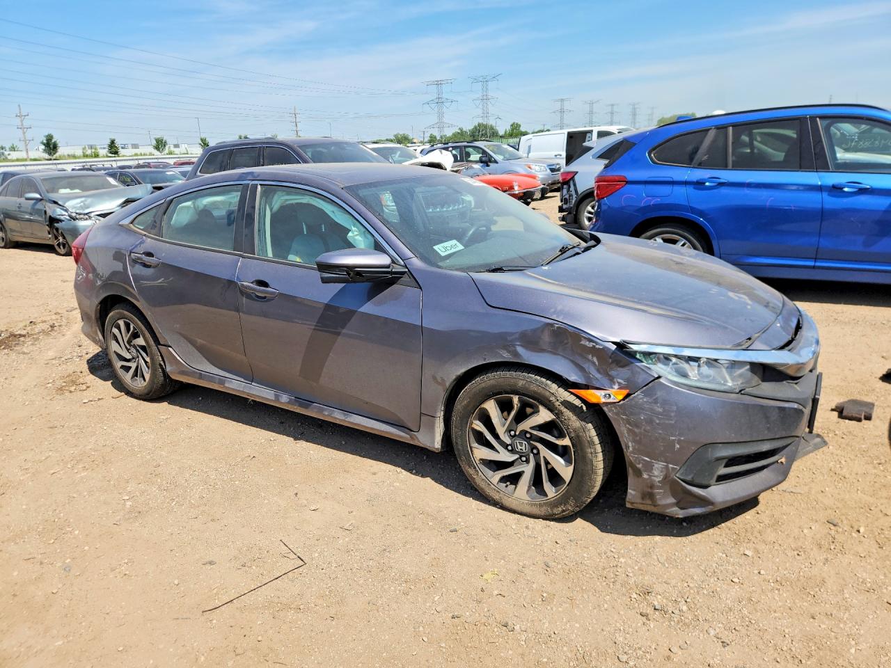 2017 Honda Civic VIN 19XFC2F73HE027357 COPART salvage auction — Front End, IL - SALVAGE CERTIFICATE, sold $3,850 on 2026-06-30 (photo 4)