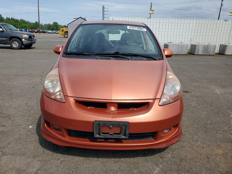 2008 Honda Fit VIN JHMGD38668S062143 COPART salvage auction — REAR END, Or - Salvage Title Certificate, sold $1,450 on 2026-07-06 (photo 5)