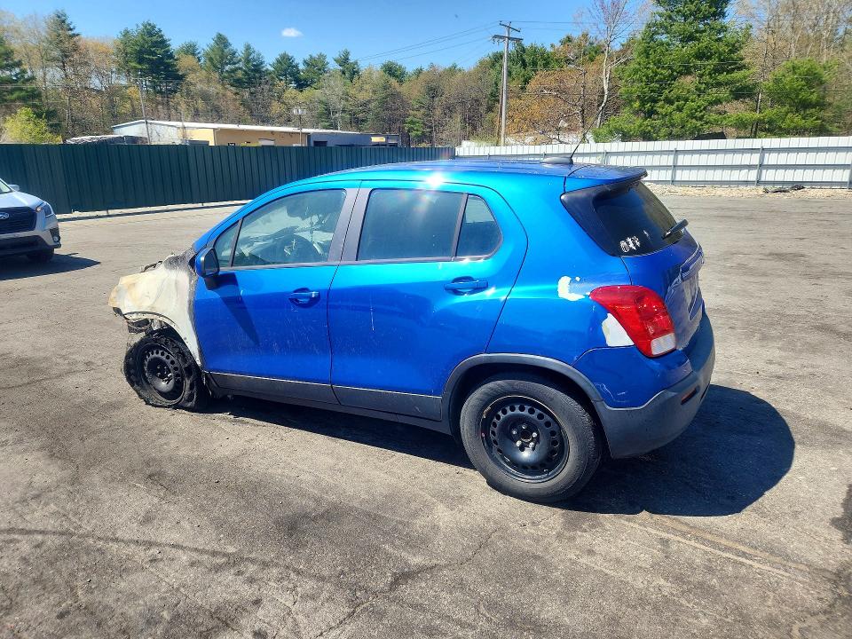 2015 Chevrolet Trax VIN KL7CJKSB8FB180830 COPART salvage auction — BURN, Id - Salvage Certificate Of Title, sold $100 on 2026-07-28 (photo 2)