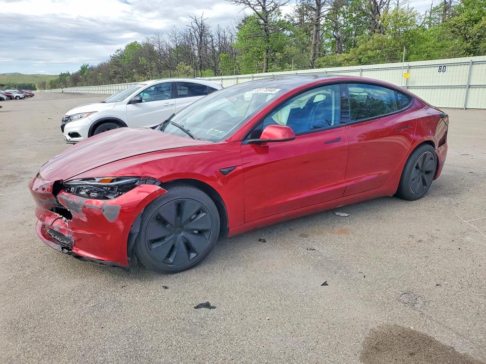 2024 Tesla Model 3 VIN 5YJ3E1EB6RF724739 COPART salvage auction — FRONT END, Ny - Mv-907A Salvage Certificate, sold $10,800 on 2026-07-27 (photo 1)