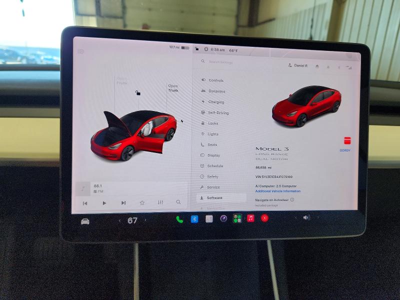 2018 Tesla Model 3 VIN 5YJ3E1EB4JF075169 COPART salvage auction — FRONT END, PA - CERTIFICATE OF SALVAGE, sold $4,350 on 2026-07-28 (photo 9)