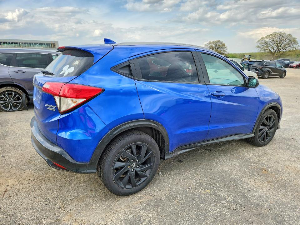 2022 Honda Hr-v VIN 3CZRU6H17NM743197 COPART salvage auction — HAIL, Wi - Cert Of Title-Salvage Vehicle, sold $8,100 on 2026-07-28 (photo 3)