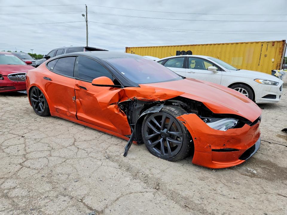 2022 Tesla Model s VIN 5YJSA1E52NF467820 COPART salvage auction — FRONT END, In - Cert Of Title-Salvage Title, sold $14,500 on 2026-07-31 (photo 4)