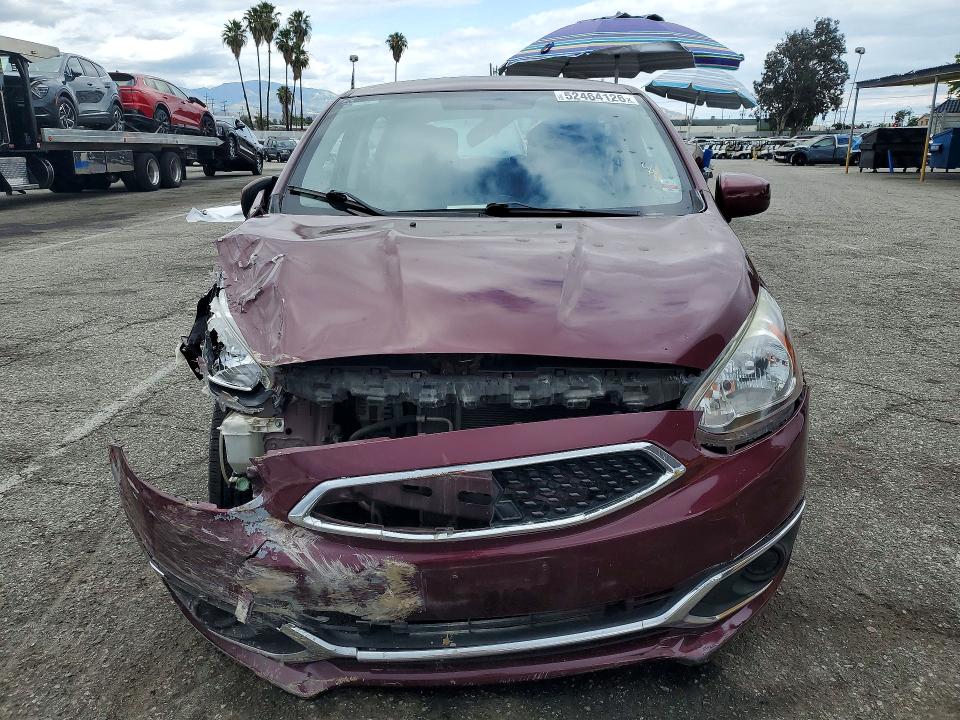 2019 Mitsubishi Mirage VIN ML32A3HJ4KH013717 COPART salvage auction — FRONT END, Ca - Salvage Certificate, sold $1,400 on 2026-07-02 (photo 5)