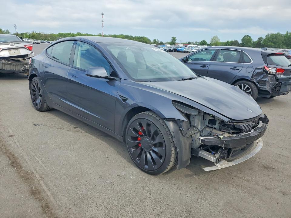2022 Tesla Model 3 VIN 5YJ3E1EC2NF266314 COPART salvage auction — FRONT END, Nj - Cert Of Title-Salvage, sold $6,300 on 2026-07-21 (photo 4)