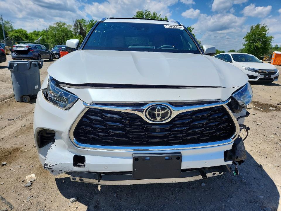 2022 Toyota Highlander VIN 5TDFZRBH7NS193100 COPART salvage auction — FRONT END, Md - Cert Of Salvage > 75% Damage, sold $3,600 on 2026-07-09 (photo 5)