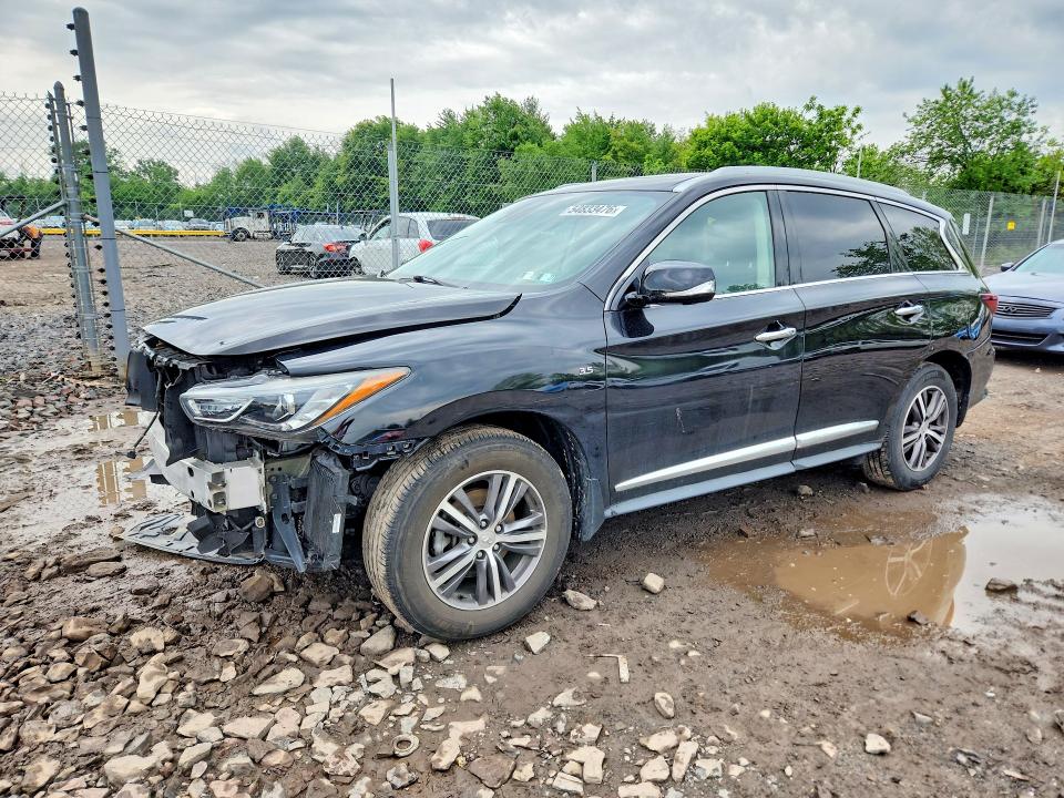 2019 Infiniti Qx60 VIN 5N1DL0MM2KC554451 COPART salvage auction — FRONT END, Pa - Certificate Of Salvage, sold $3,550 on 2026-07-22 (photo 1)
