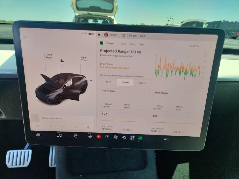 2022 Tesla Model y VIN 7SAYGDEF6NF336573 COPART salvage auction — HAIL, Mo - Certificate Of Title, sold $15,800 on 2026-07-08 (photo 9)