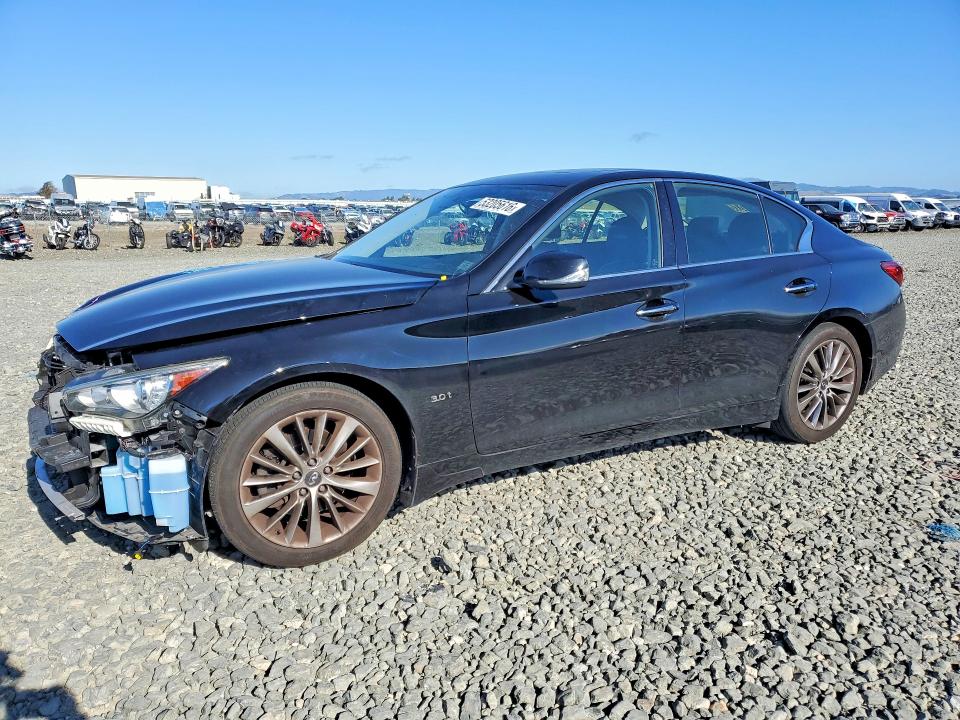 2019 Infiniti Q50 VIN JN1EV7AP8KM514981 COPART salvage auction — FRONT END, Ca - Salvage Certificate, sold $4,800 on 2026-07-16 (photo 1)