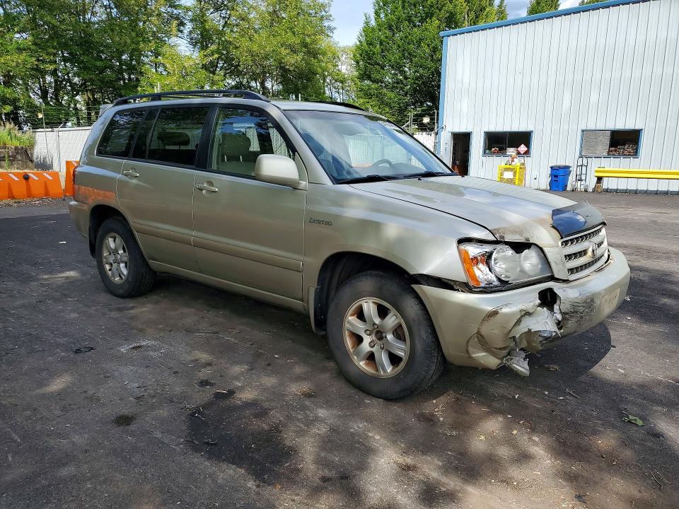 2002 Toyota Highlander VIN JTEHF21A920069515 COPART salvage auction — FRONT END, Or - Salvage Title Certificate, sold $600 on 2026-07-29 (photo 4)