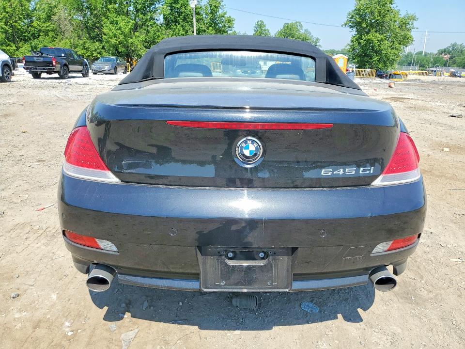 2005 BMW 6er VIN WBAEK734X5B326243 COPART salvage auction — FRONT END, Md - Cert Of Salvage > 75% Damage, sold $600 on 2026-07-14 (photo 6)
