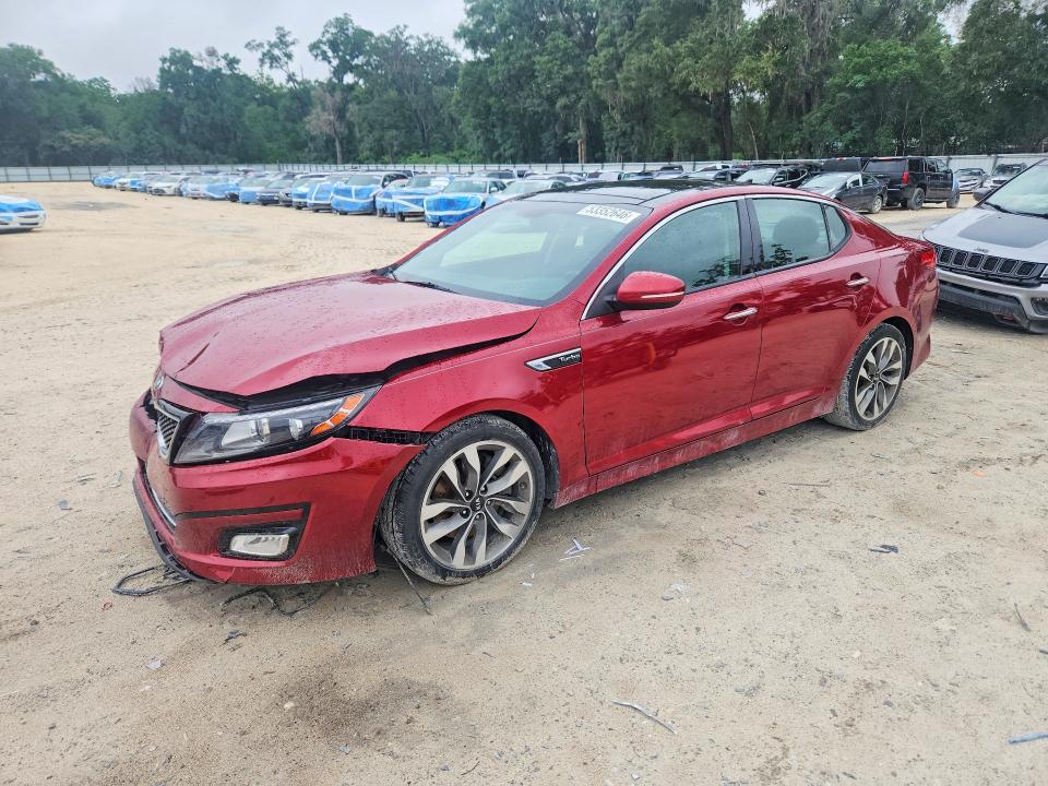 2014 Kia VIN 5XXGR4A63EG268402 COPART salvage auction — FRONT END, Fl - Cert Of Title Slvg Rebuildable, sold $1,250 on 2026-07-07 (photo 1)