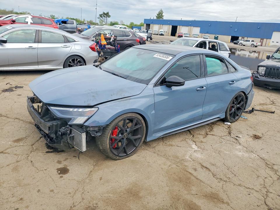 2023 Audi Rs3 VIN WUAG4DGY7PA910015 COPART salvage auction — FRONT END, Mi - Cert Of Title-Salvage Vehicle, sold $5,500 on 2026-07-28 (photo 1)