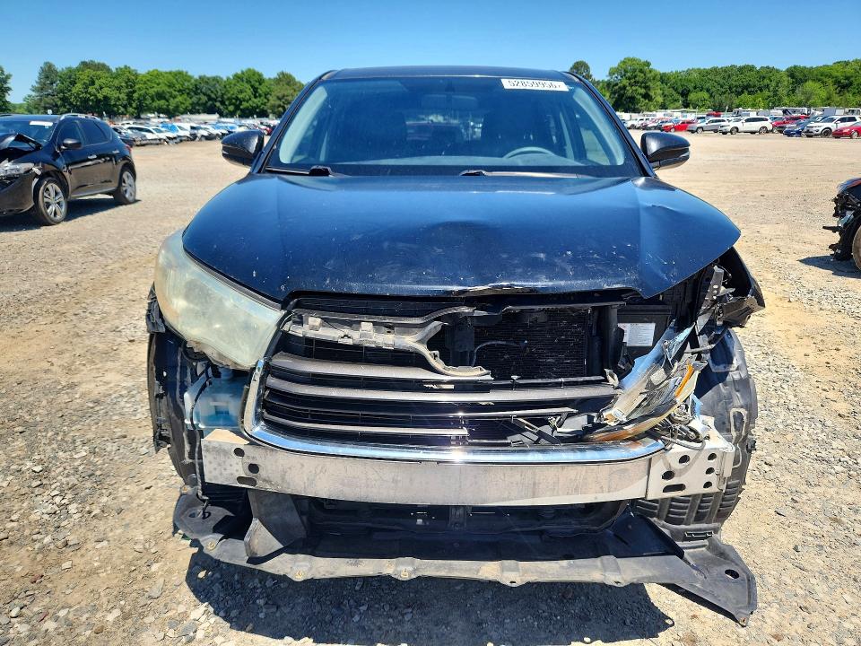 2014 Toyota Highlander VIN 5TDZKRFH4ES015219 COPART salvage auction — FRONT END, Id - Salvage Certificate Of Title, sold $3,750 on 2026-07-22 (photo 5)