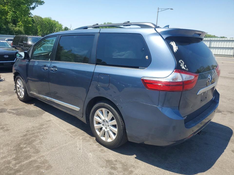 2015 Toyota Sienna VIN 5TDDK3DC5FS123249 COPART salvage auction — FRONT END, NJ - CERT OF TITLE-SALVAGE, sold $2,600 on 2026-07-30 (photo 2)