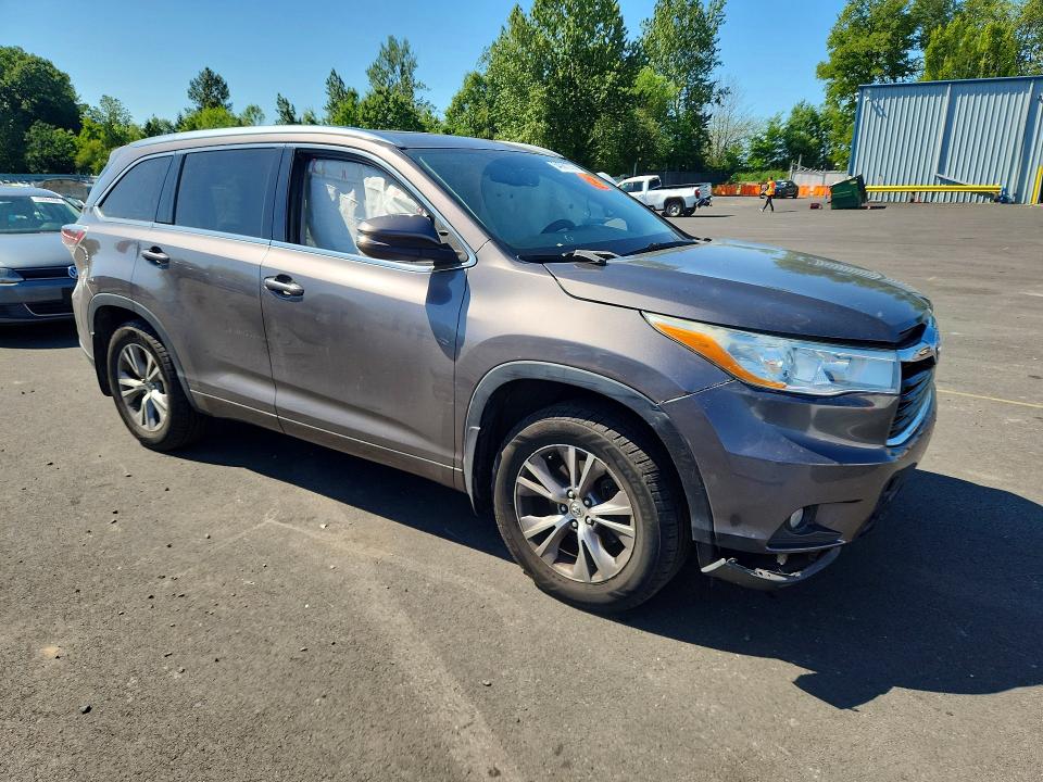 2014 Toyota Highlander VIN 5TDJKRFH4ES031501 COPART salvage auction — FRONT END, Or - Salvage Title Certificate, sold $125 on 2026-07-29 (photo 4)