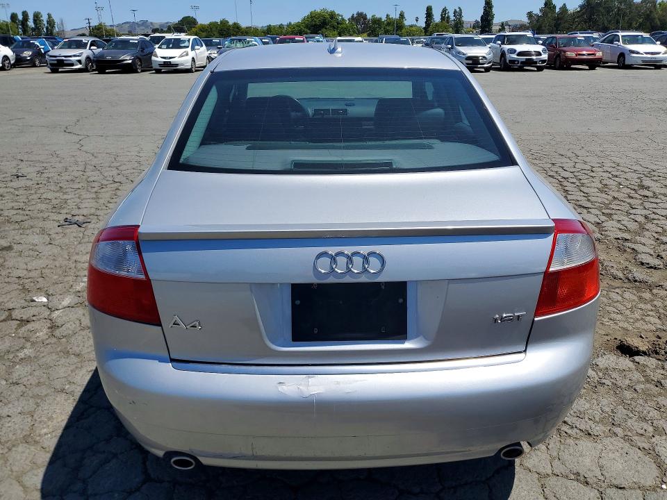 2005 Audi A4 VIN WAUJC68E05A096158 COPART salvage auction — FRONT END, Ca - Salvage Certificate, sold $925 on 2026-07-17 (photo 6)
