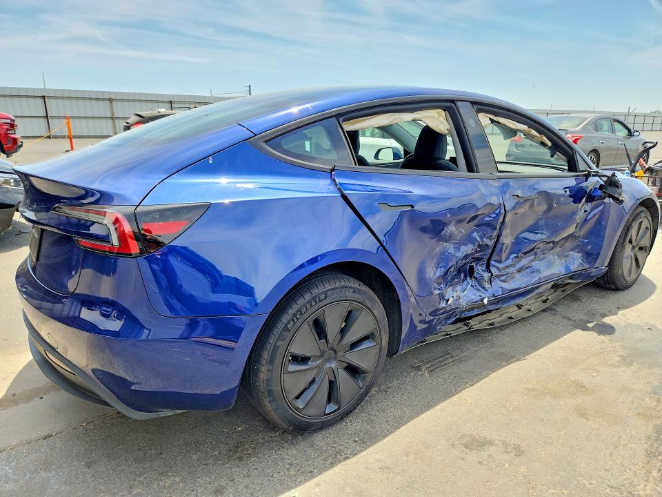 2025 Tesla Model 3 VIN 5YJ3E1EA4SF057005 COPART salvage auction — SIDE, Ca - Salvage Certificate, sold $11,300 on 2026-07-13 (photo 3)