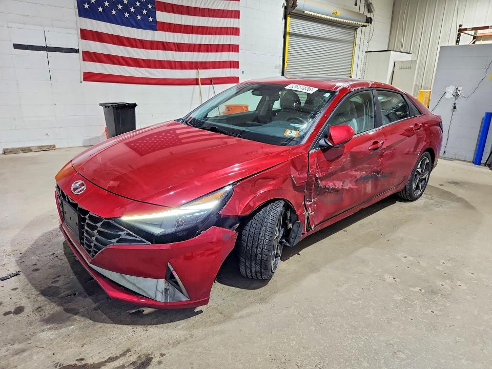 2021 Hyundai Elantra VIN KMHLN4AJ3MU004874 COPART salvage auction — FRONT END, NH - CERT OF TITLE-SALVAGE, sold $1,100 on 2026-07-28 (photo 1)