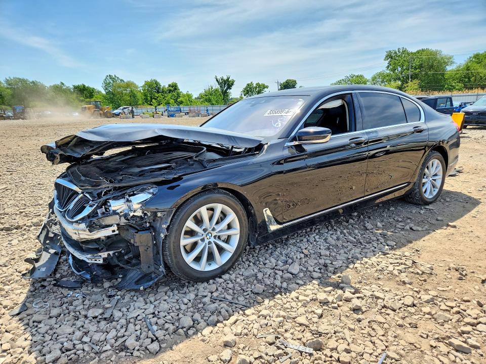 2019 BMW 7er VIN WBA7E4C58KGV28536 COPART salvage auction — FRONT END, Wv - Salvage Certificate, sold $3,650 on 2026-07-31 (photo 1)