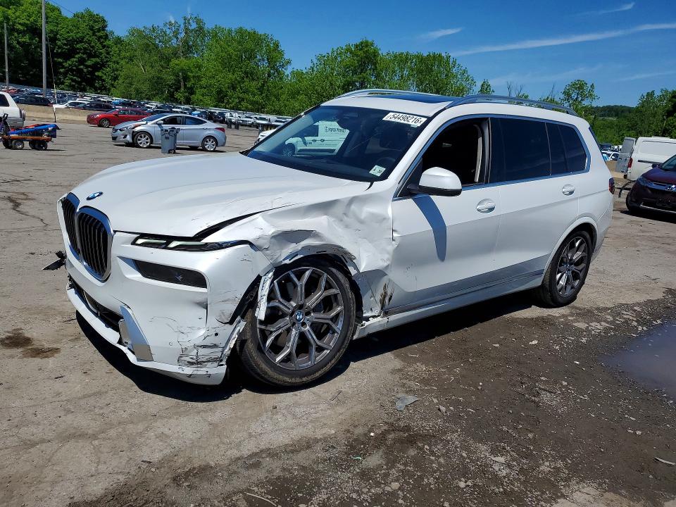 2025 BMW X7 VIN 5UX23EM07S9Z65653 COPART salvage auction — FRONT END, Ny - Mv-907A Salvage Certificate, sold $38,500 on 2026-07-02 (photo 1)