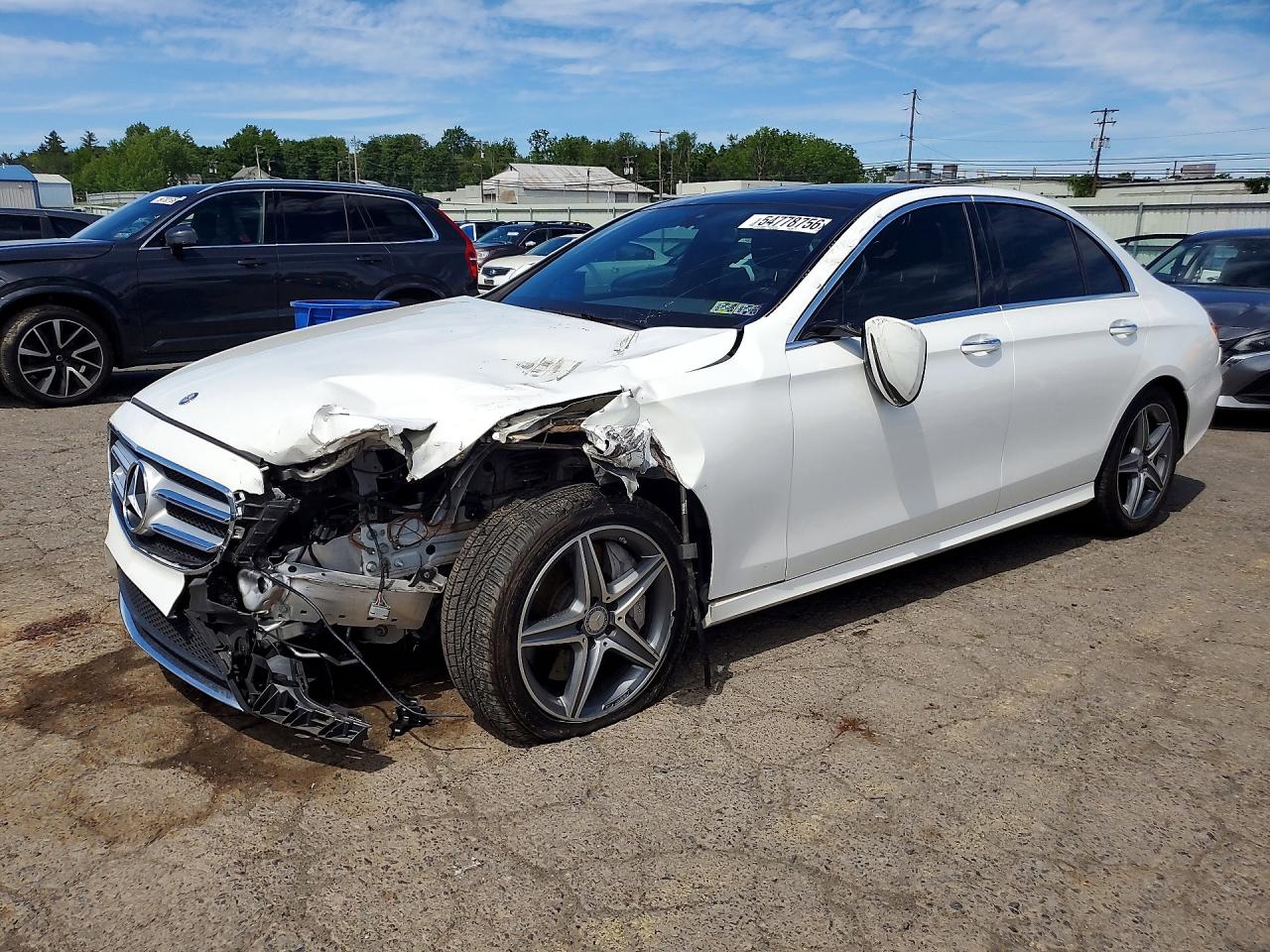 2017 Mercedes-Benz E-Class VIN WDDZF4KBXHA201878 COPART salvage auction — Front End, PA - CERTIFICATE OF SALVAGE, sold $6,100 on 2026-06-30 (photo 1)