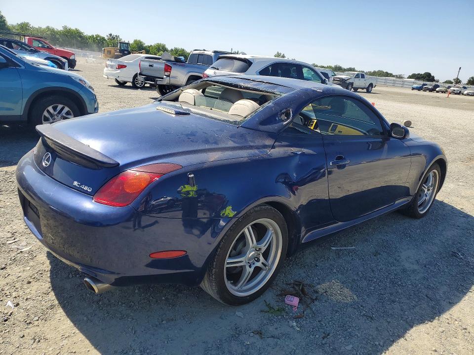 2002 Lexus Sc 430 VIN JTHFN48Y020017234 COPART salvage auction — ROOF, Ca - Salvage Certificate, sold $525 on 2026-07-02 (photo 3)