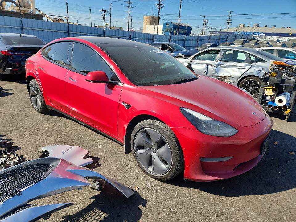 2021 Tesla Model 3 VIN 5YJ3E1EB7MF875470 COPART salvage auction — REAR END, Ca - Salvage Certificate, sold $3,800 on 2026-07-22 (photo 4)