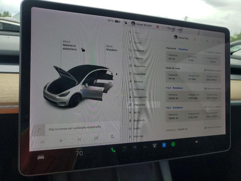 2021 Tesla VIN 5YJYGAEE0MF232081 COPART salvage auction — REAR END, Or - Salvage Title Certificate, sold $125 on 2026-07-27 (photo 9)