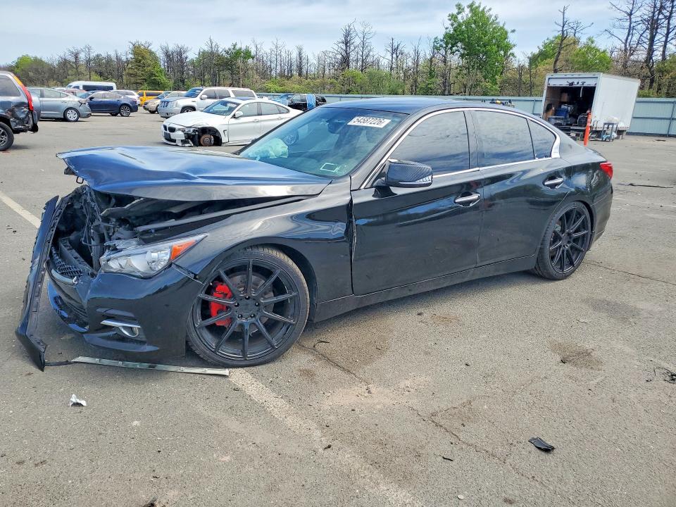 2014 Infiniti VIN JN1BV7AR1EM701360 COPART salvage auction — FRONT END, Ny - Mv-907A Salvage Certificate, sold $1,400 on 2026-07-27 (photo 1)