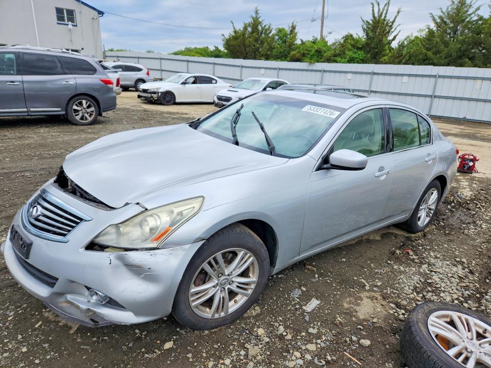 2012 Infiniti G VIN JN1CV6AR0CM975144 COPART salvage auction — FRONT END, NJ - CERT OF TITLE-SALVAGE, sold $225 on 2026-07-29 (photo 1)