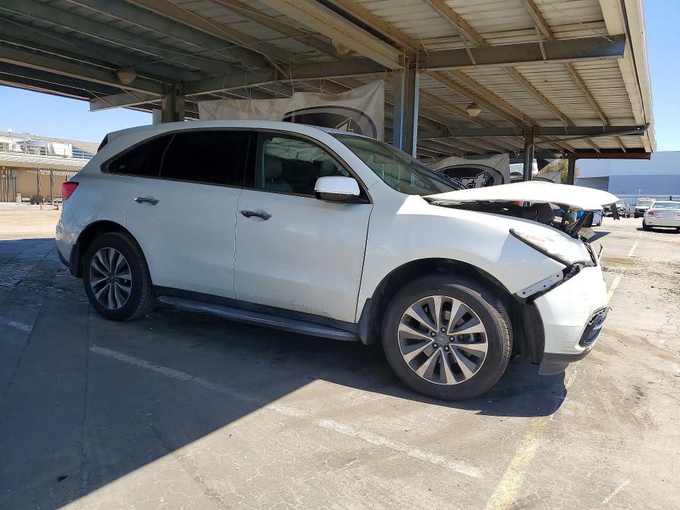 2015 Acura Mdx VIN 5FRYD3H49FB005691 COPART salvage auction — FRONT END, Ca - Salvage Certificate, sold $800 on 2026-07-02 (photo 4)