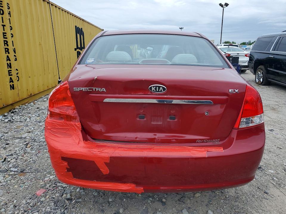 2008 Kia Spectra VIN KNAFE121385531907 COPART salvage auction — REAR END, IN - CERT OF TITLE-SALVAGE TITLE, sold $350 on 2026-07-10 (photo 6)