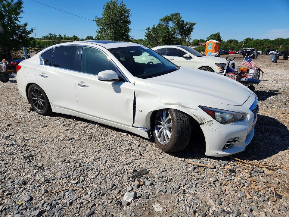 2014 Infiniti Q50 VIN JN1BV7AP0EM675252 COPART salvage auction — FRONT END, Md - Cert Of Salvage > 75% Damage, sold $3,500 on 2026-07-02 (photo 4)