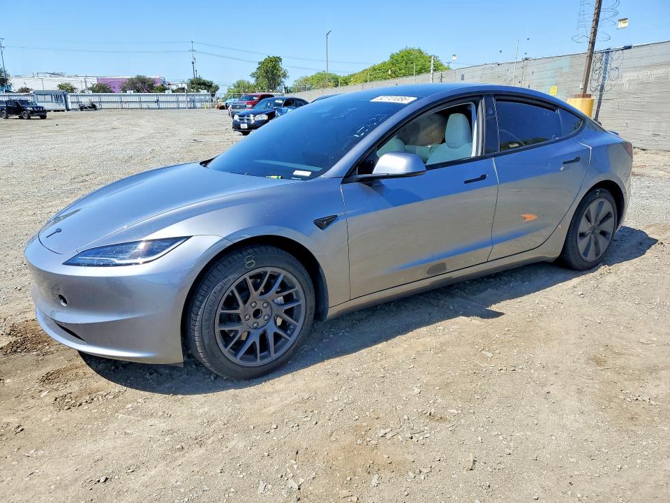 2025 Tesla VIN 5YJ3E1EA8SF937477 COPART salvage auction — SIDE, Ca - Salvage Certificate, sold $450 on 2026-07-21 (photo 1)