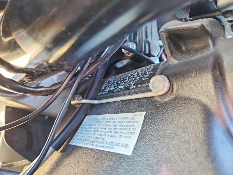 2021 Kawasaki Ninja VIN JKBZXNJ17MA013132 COPART salvage auction — SIDE, Az - Cert Of Title - Salvage, sold $6,200 on 2026-07-09 (photo 8)