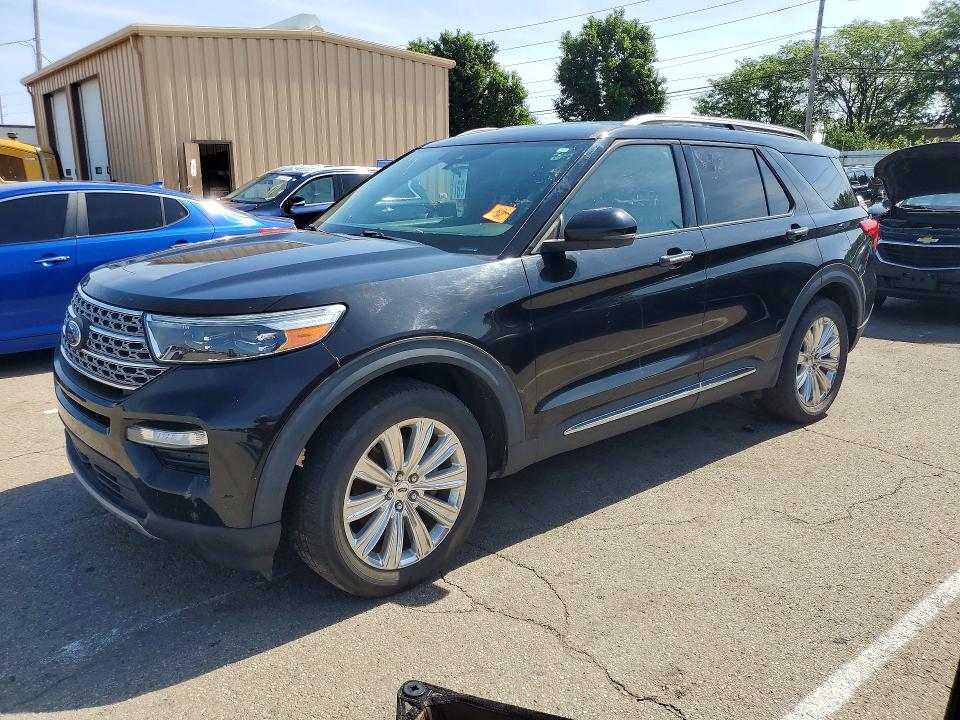 2020 Ford Explorer VIN 1FMSK8FH0LGC02438 COPART salvage auction — FRONT END, Oh - Cert Of Title-Repossession (P), sold $9,300 on 2026-07-29 (photo 1)