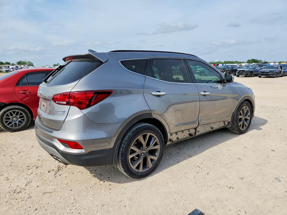 2018 Hyundai Santa fe VIN 5XYZW4LA4JG554218 COPART salvage auction — FRONT END, Tx - Salvage Vehicle Title, sold $4,500 on 2026-07-23 (photo 3)
