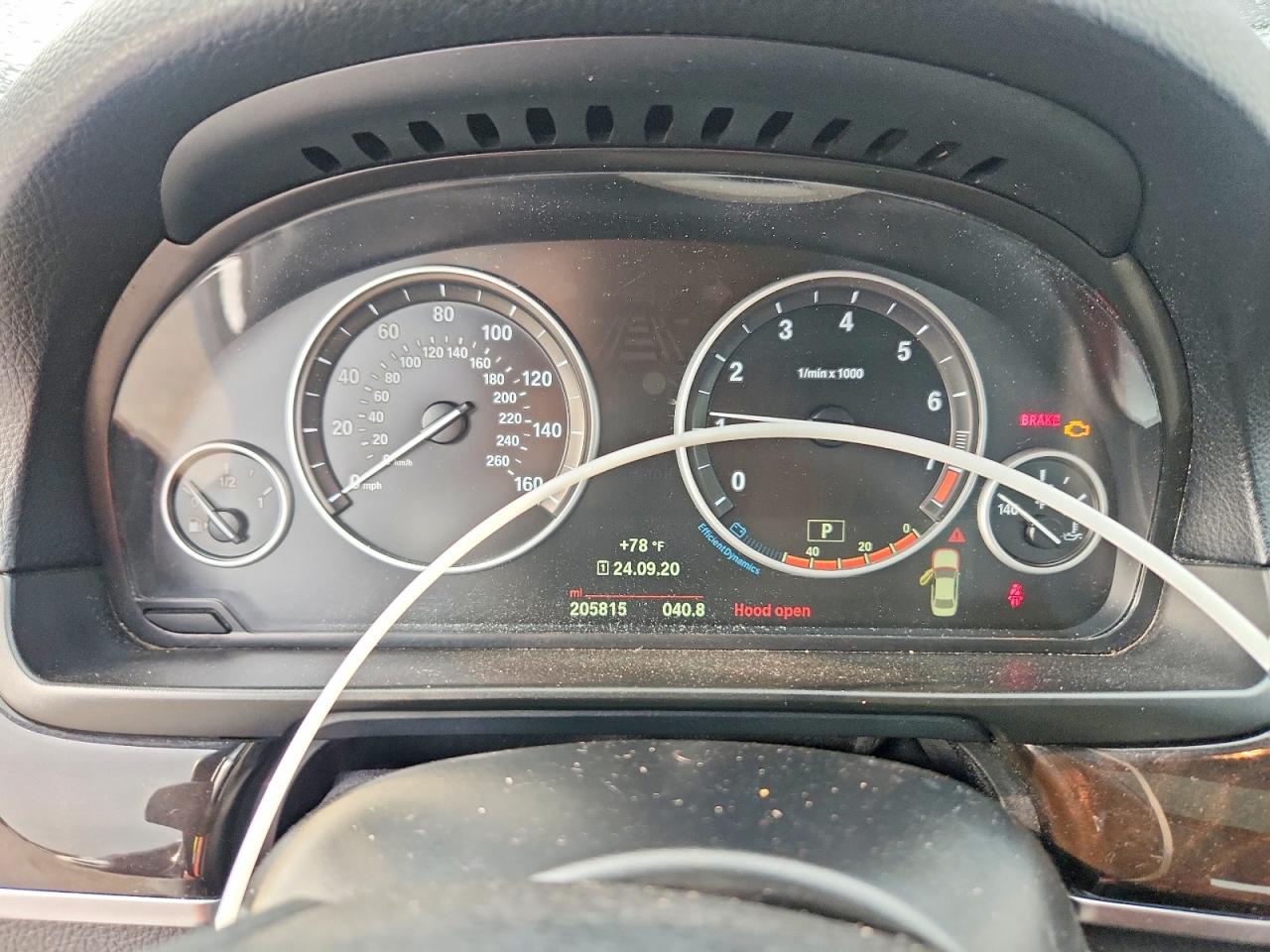 2016 BMW 5 Series VIN WBA5A5C55GD526437 COPART salvage auction — Front End, TX - CERTIFICATE OF TITLE (P), sold $700 on 2026-07-02 (photo 9)