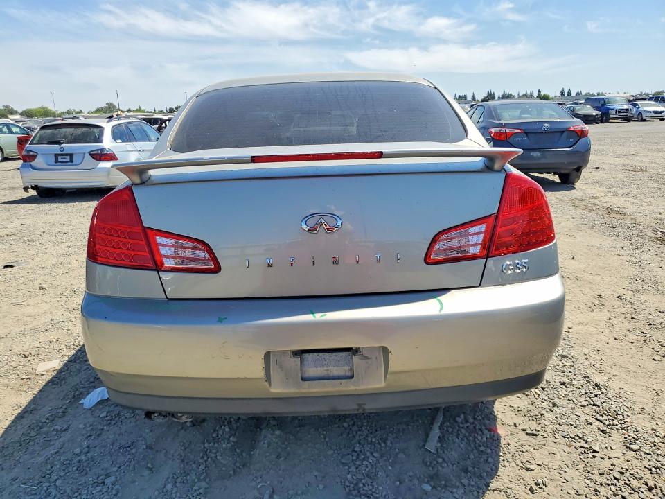 2003 Infiniti G35 VIN JNKCV51E03M308108 COPART salvage auction — Burn Engine, Ca - Salvage Certificate, sold $450 on 2026-07-16 (photo 6)
