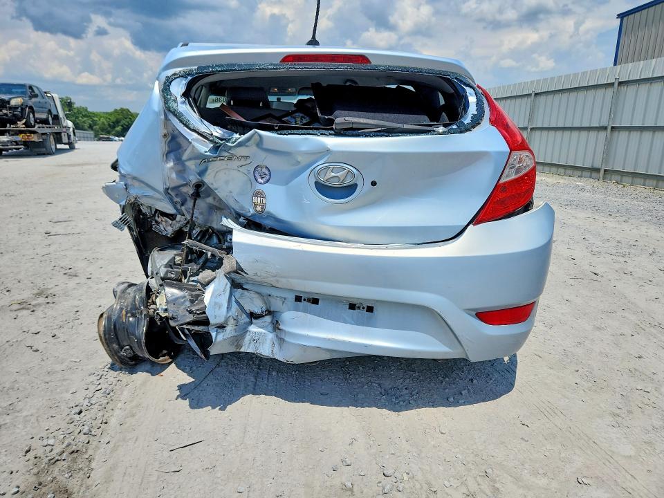 2012 Hyundai Accent VIN KMHCT5AE1CU004899 COPART salvage auction — REAR END, Nc - Salvage Certificate Of Title, sold $475 on 2026-07-29 (photo 6)