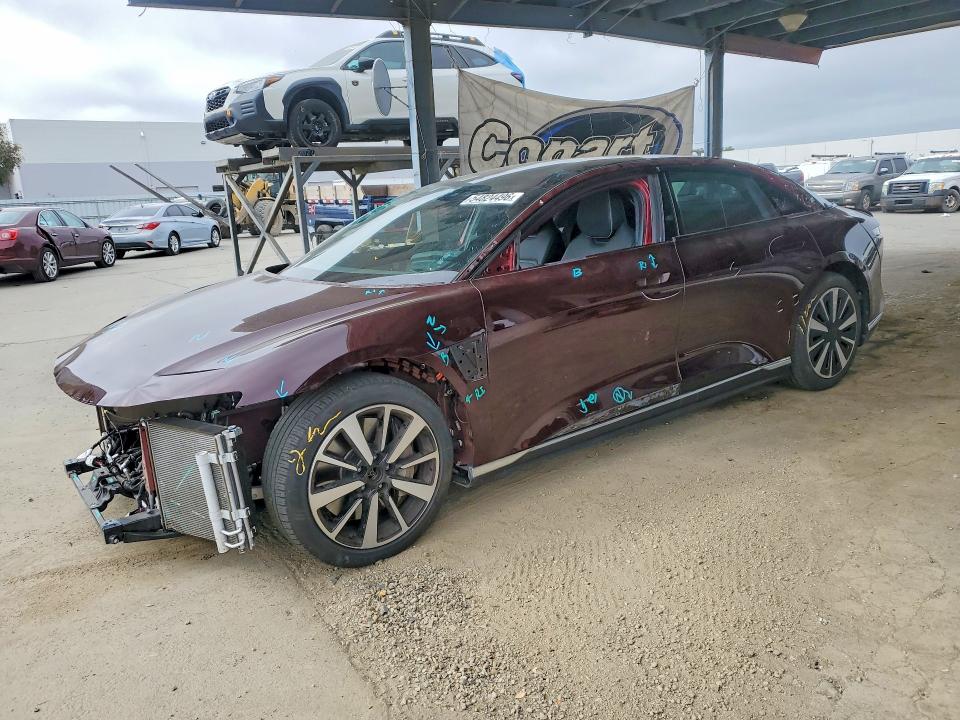 2023 Lucid Air VIN 50EA1TEA0PA005123 COPART salvage auction — FRONT END, Ca - Salvage Certificate, sold $8,100 on 2026-07-09 (photo 1)