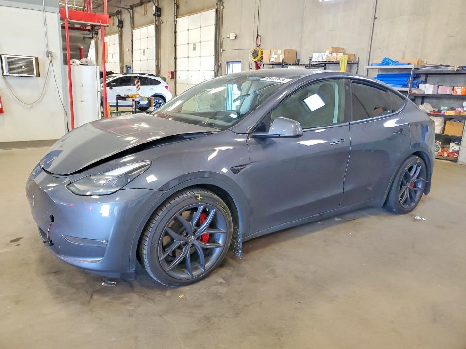 2023 Tesla Model y VIN 7SAYGDEF2PF600553 COPART salvage auction — FRONT END, Mn - Cert Of Title-Salvage, sold $8,300 on 2026-07-30 (photo 1)