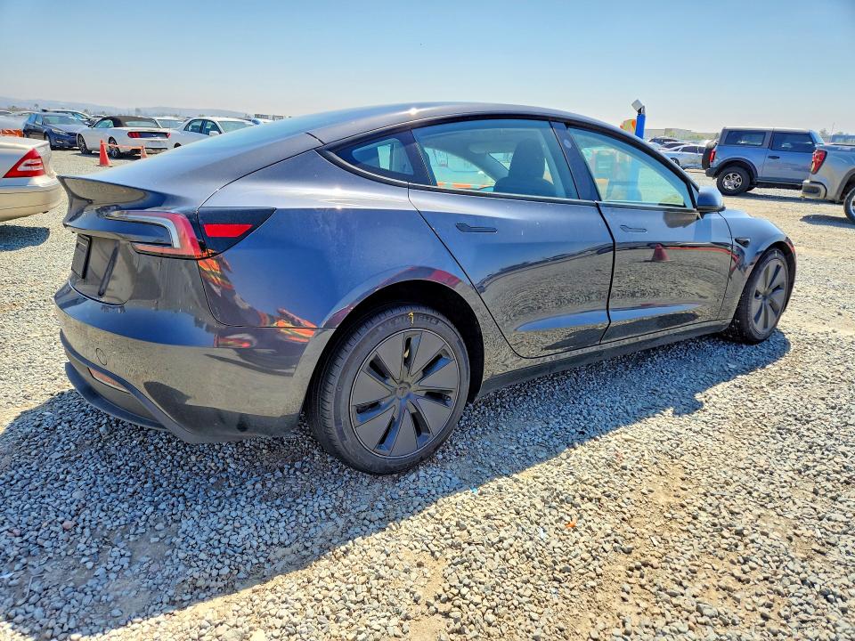2025 Tesla Model 3 VIN 5YJ3E1EA3SF027428 COPART salvage auction — FRONT END, Ca - Salvage Certificate, sold $12,200 on 2026-07-28 (photo 3)