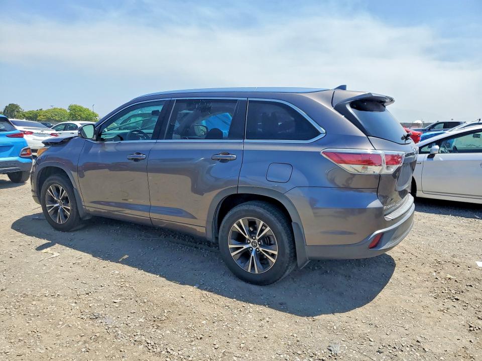 2016 Toyota Highlander VIN 5TDKKRFH1GS504925 COPART salvage auction — FRONT END, Ca - Salvage Certificate, sold $4,500 on 2026-07-24 (photo 2)