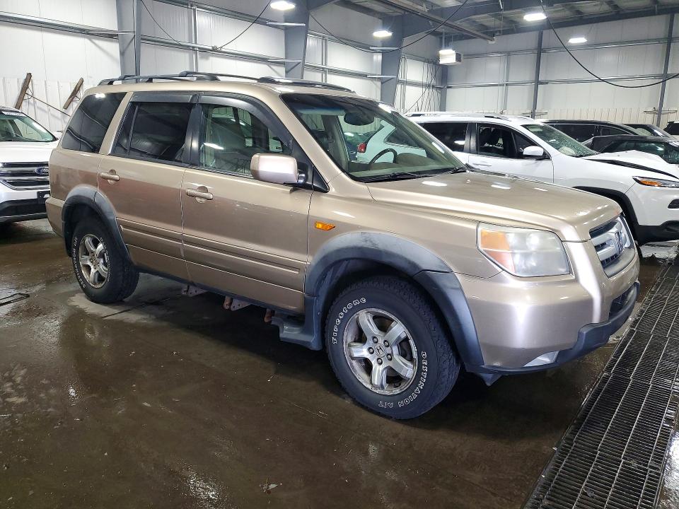 2007 Honda Pilot VIN 2HKYF187X7H522849 COPART salvage auction — REAR END, Mn - Cert Of Title-Prior Salvage, sold $625 on 2026-07-09 (photo 4)